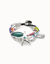 Multi strand beaded bracelet with a star