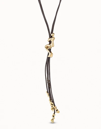leather cord long necklace