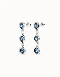 Drop earrings with blue crystals