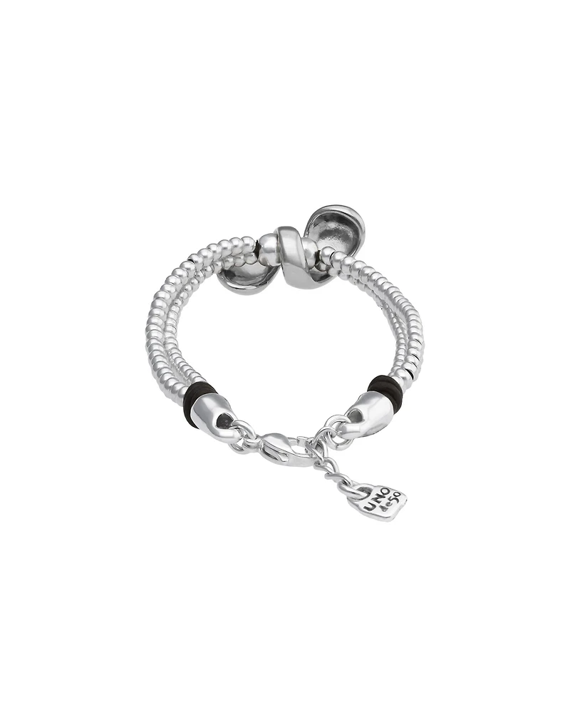 Double-strand bracelet with lobster clasp and two drops