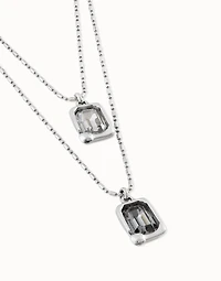 Multi strand pendant chain necklace with crystals