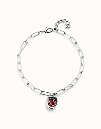 Short link chain pendant necklace red crystal