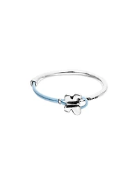 Blue leather bracelet with butterfly ornament
