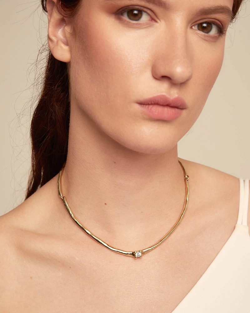 Choker necklace with white cubic zirconia