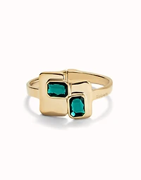 Bangle bracelet with green crystals