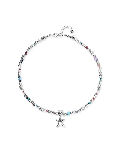 Necklace with crystals and small starfish