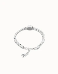 Two-strand beaded bracelet with an eye-shaped charm