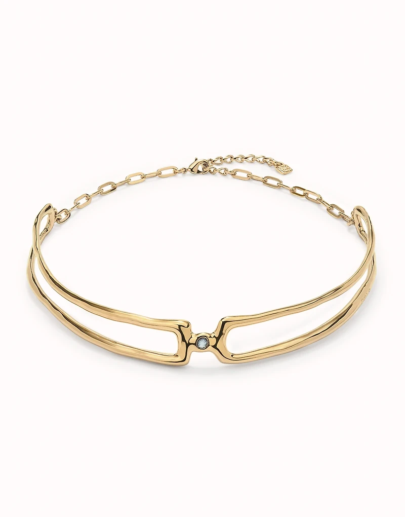 Choker necklace with white topaz