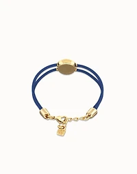 Double blue leather birthstone bracelet with eye