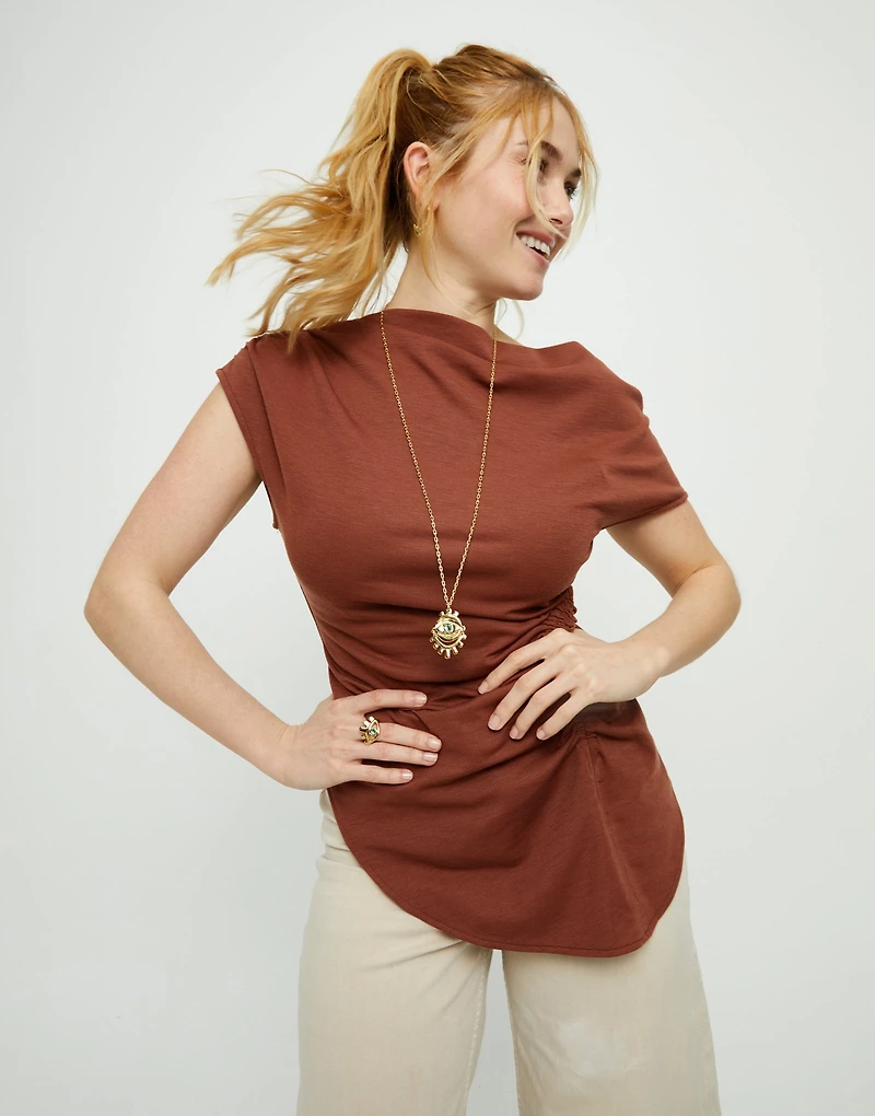 Multi strand chain necklace with an eye