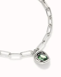 Short link chain pendant necklace turquoise crystal