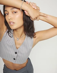 Bead necklace with heart detail