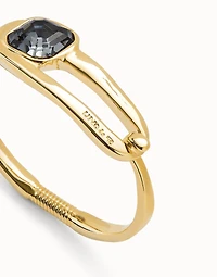 Bangle bracelet with a black crystal