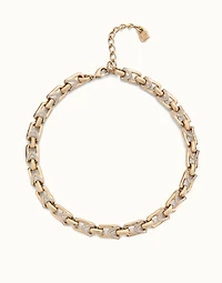 Rectangular links chain necklace