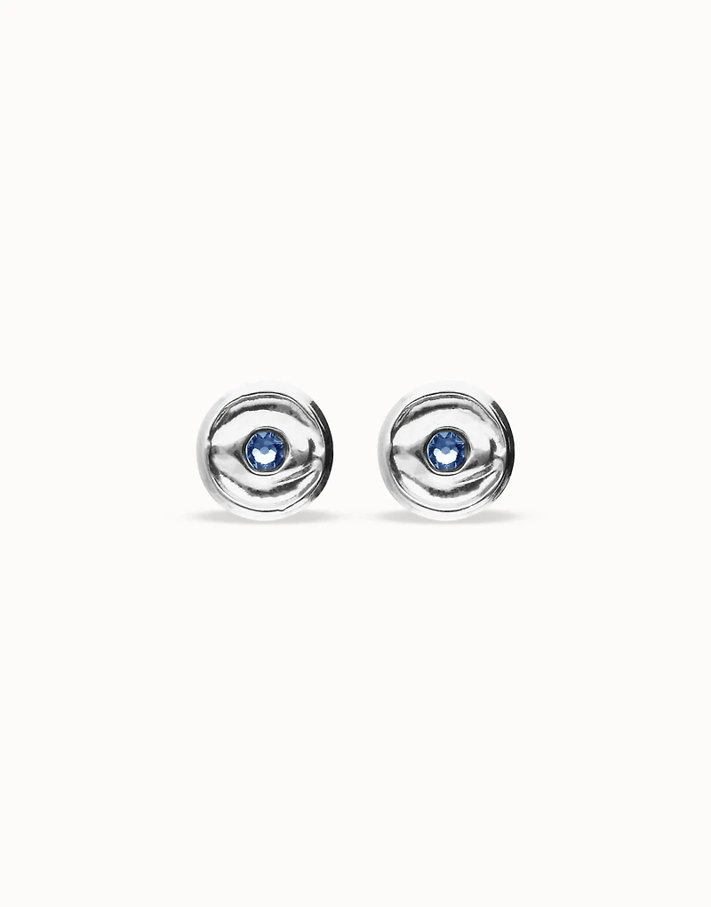Stud earrings with blue crystal