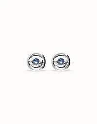 Stud earrings with blue crystal
