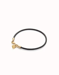 Leather charm bracelet with clasp