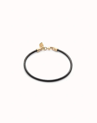 Leather charm bracelet with clasp