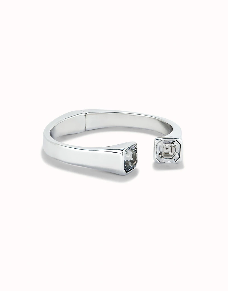 Cuff bracelet with white crystal