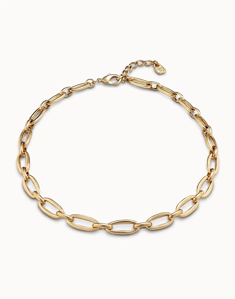 Short oval link chain necklace
