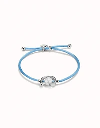Blue cord bracelet with a pearl
