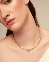 Choker necklace with white cubic zirconia