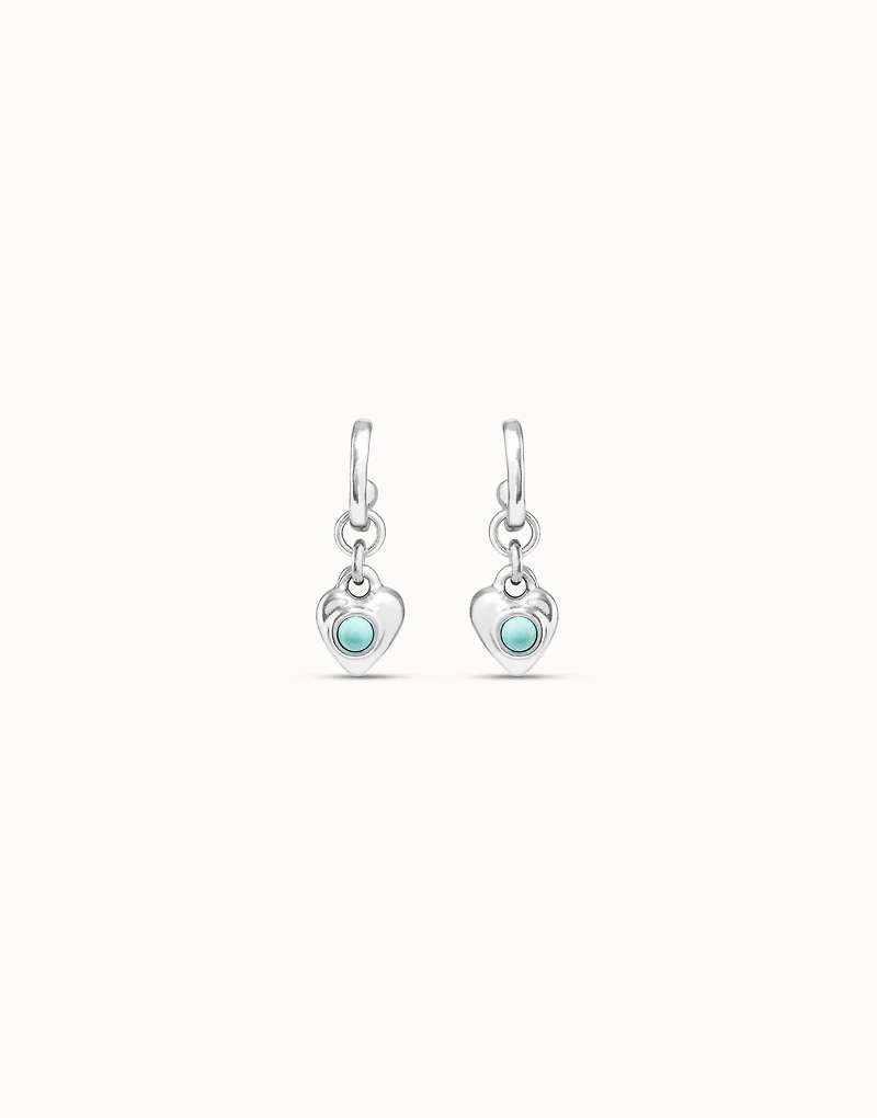Hoop earrings with turquoise murano glass