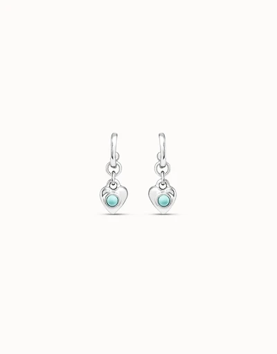 Hoop earrings with turquoise murano glass