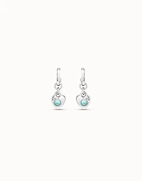 Hoop earrings with turquoise murano glass