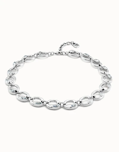 Short oval link chain necklace