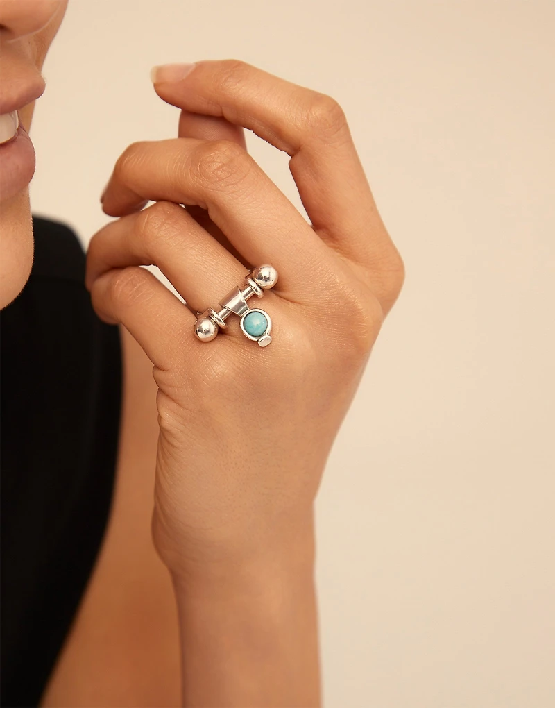 Wide ring with textured finish