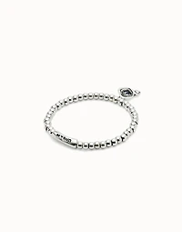 Beaded  stretch bracelet with heart and black crystal