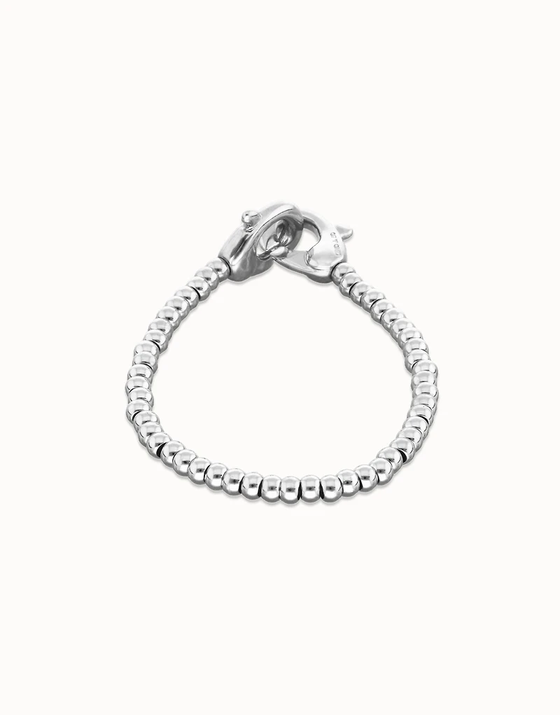 Small beads bracelet with interlocking carabiner