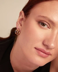 Hoop earrings with multicolor crystal