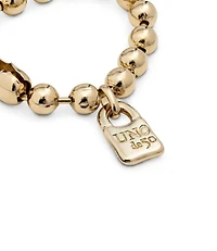 Beaded bracelet with a padlock charm