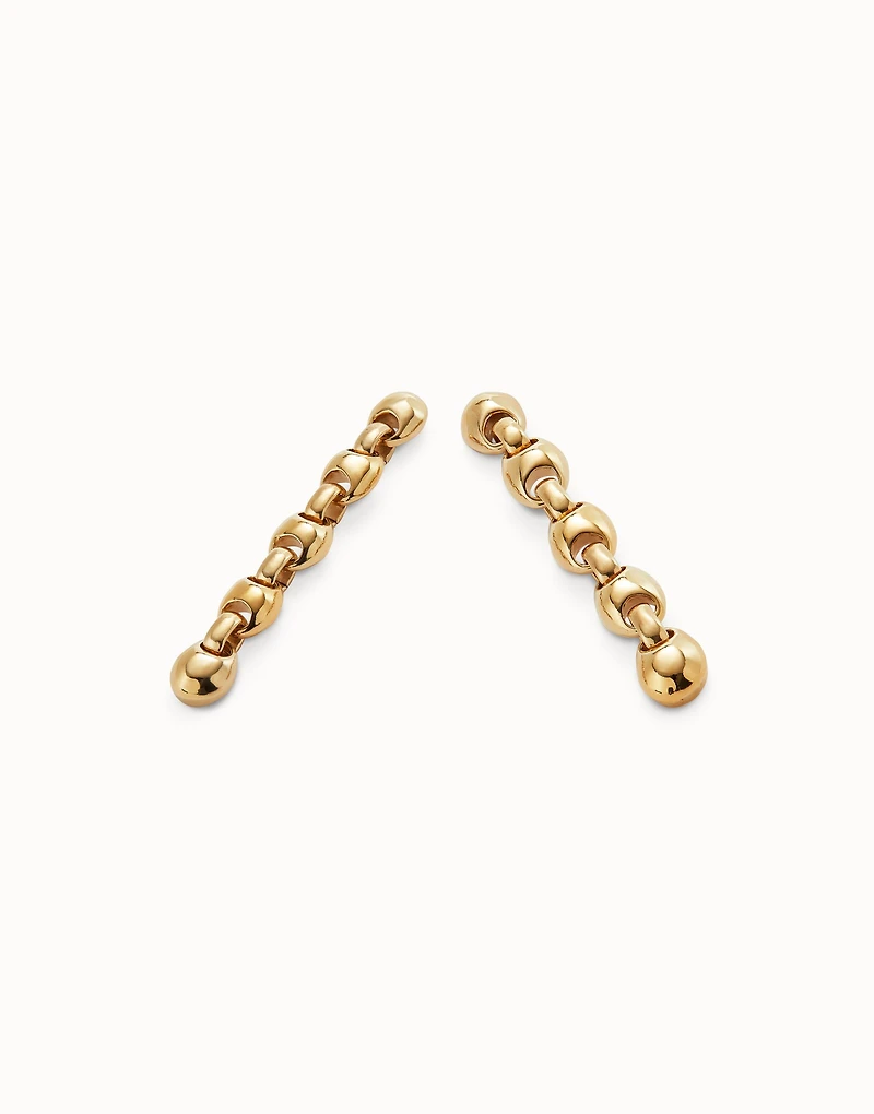 Drop earrings with bead shaped links