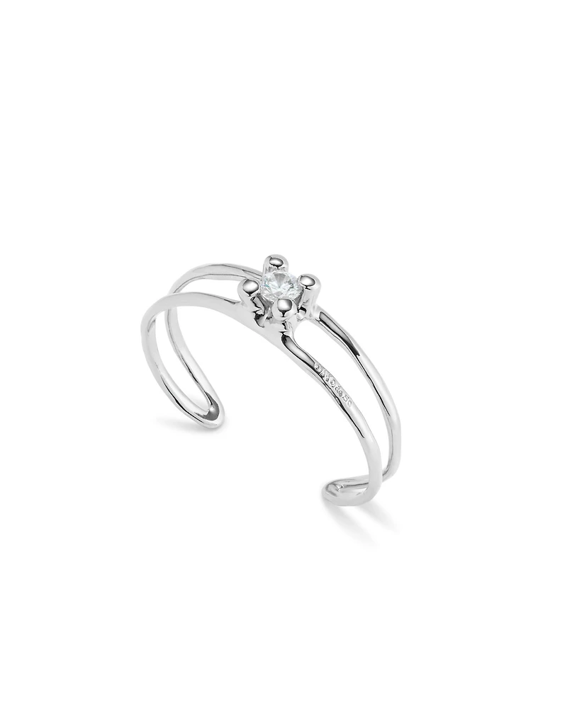 Bangle bracelet with central crystal