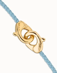 leather bracelet with interlocking carabiner