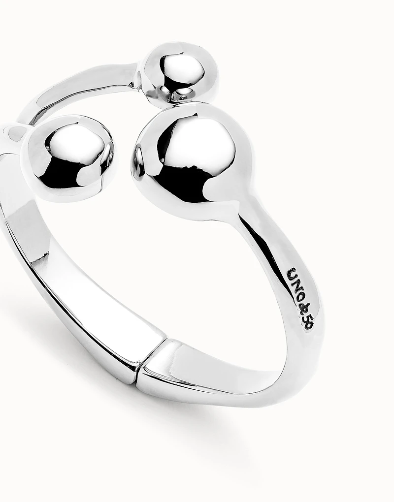 Pulsera rígida con tres bolas bañadas en plata de ley