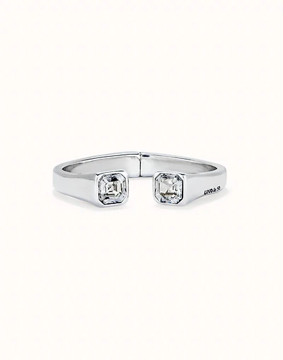 Cuff bracelet with white crystal