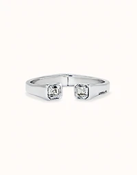 Cuff bracelet with white crystal
