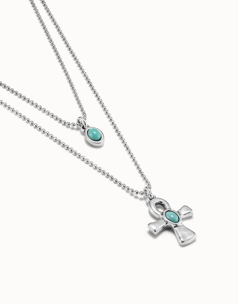 Multi strand long pendant necklace