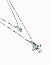 Multi strand long pendant necklace