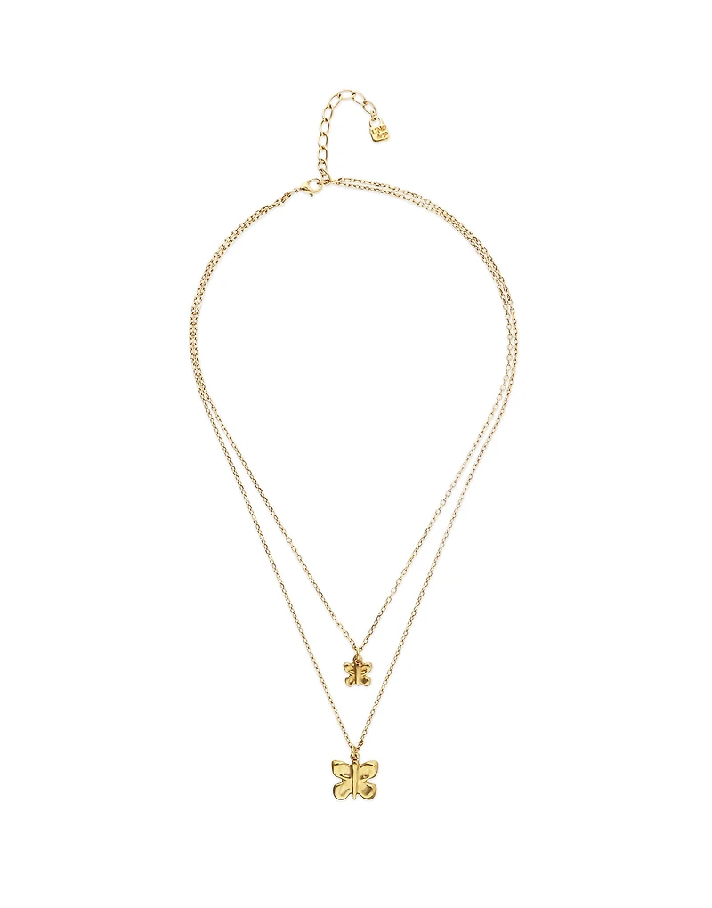 Double necklace with butterflies