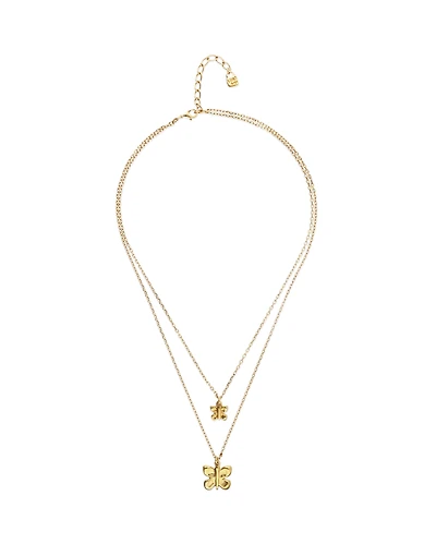 Double necklace with butterflies