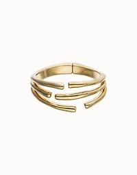 Bangle bracelet with multiple intertwined organic shapes