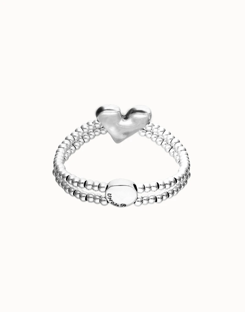 Double elastic bracelet with heart detail