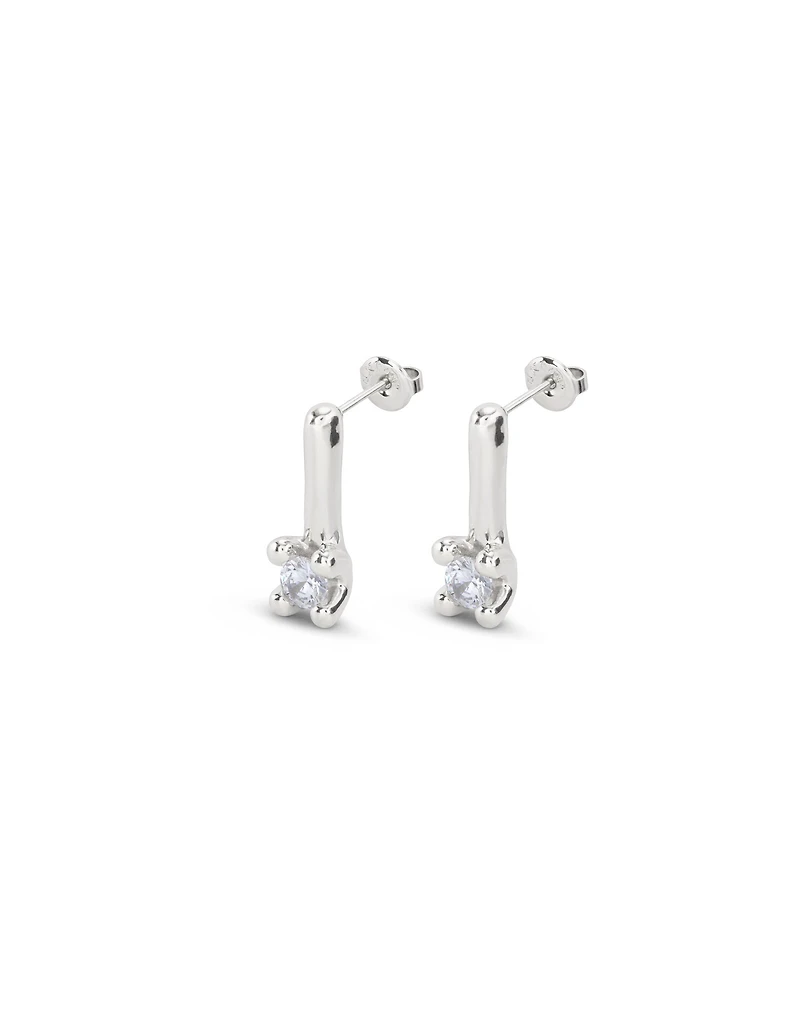 Drop earrings with white cubic zirconia