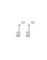 Drop earrings with white cubic zirconia