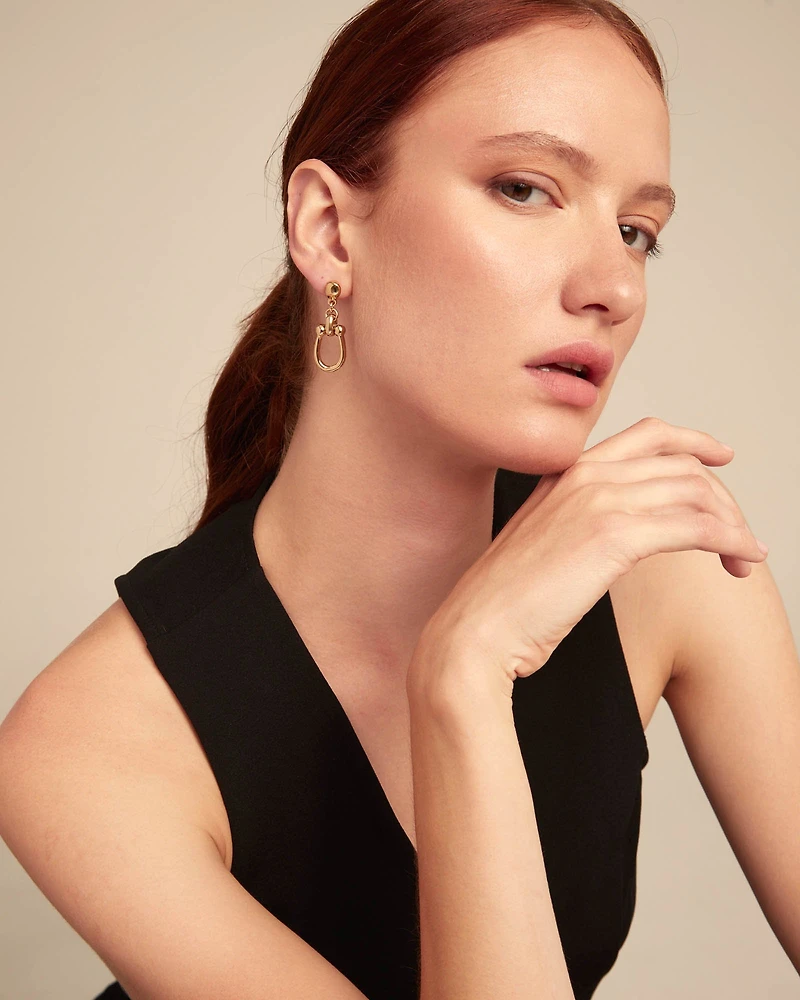 Drop earrings with medium sized link